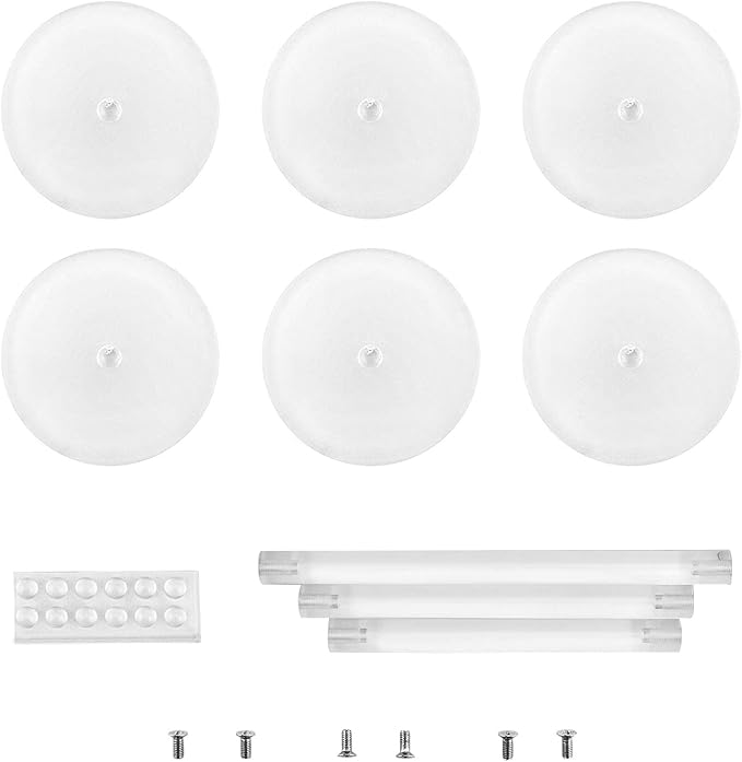 QWORK Round Acrylic Display Stand, 2 Sets Premium Clear Round Riser Stands