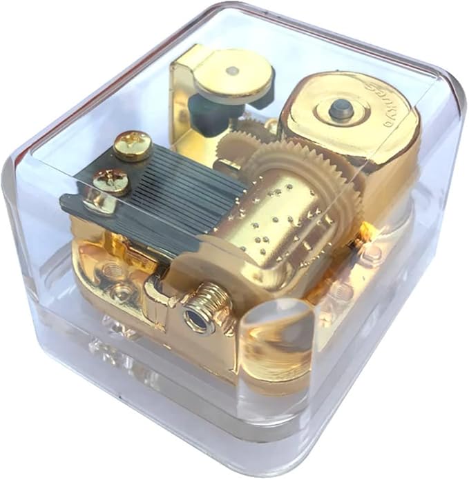 BinkeGG Play (Romance of Love (Romance De Amor)) Clear Acrylic Wind up Music Box with Sankyo Musical Movement (65 Tunes Option)