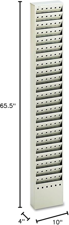 Safco Products 4322GR Steel Magazine Rack, 23 Pocket, Light Gray,65.5"x10"x4"