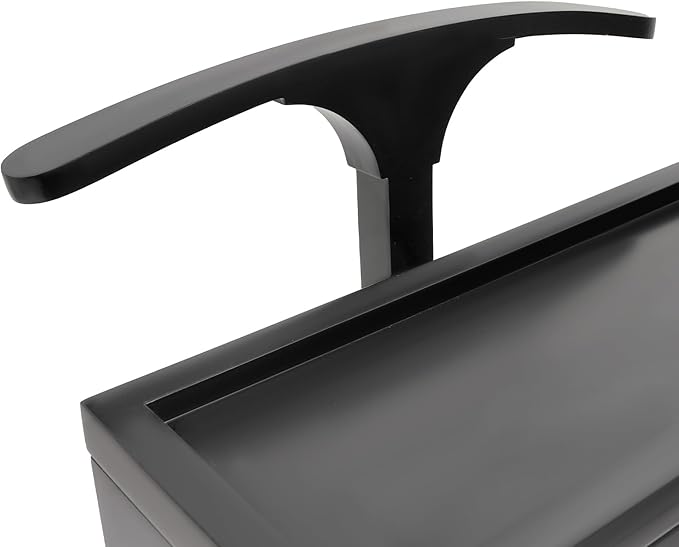 Wooden Suit Stand with Top Tray, Hanging Rod, Shoe Rack, Drawer, and Hanger, Freestanding Clothes Rack for Living Room, Entryway, Bedroom, Office (Black)