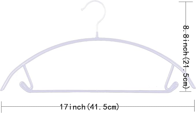 Premium PVC Coating Metal Hangers 40 Pack, Heavyduty, Non Slip Slimline, Suit Jacket T Shirt Hangers, Gold Hooks, Space Saving Clothes Hanger (White)