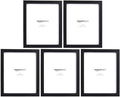 Amazon Basics Rectangular Photo Picture Frame, 8" x 10", Pack of 5, 11.22 x 9.21 inches, Black