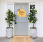 Be Our Guest Sign for Front Door 12'' Bubble Shape Wood Sign Hanging Decor Outdoor sign for Farmhouse porch Wall Pediments Decorations