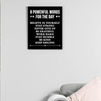 Inspirational Wall Decor, Motivational Canvas Painting Wall Art for Men Teen Boy, Black and White Positive Quotes Posters for Bedroom Living Room Classroom Gym Office (8 X 10 Inches, Framed)