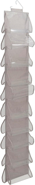 Household Essentials 20-Pocket Closet Shoe File, Single Hook System