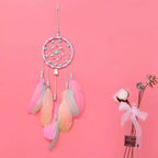 Dreamcatcher Handmade Dream Catchers for Bedroom, Girls Gifts, Pink Colorful Feather
