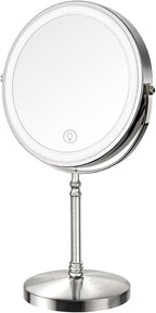 DEIOVWXS Makeup Mirror, 3000mAh Rechargeable Double-Sided Magnifying Vanity Mirror with 3 Colors, 1X/10X, Adjustable Brightness, Gifts for Mom, Mothers Day, Women, Wife, Girls, Dorm Room Essential