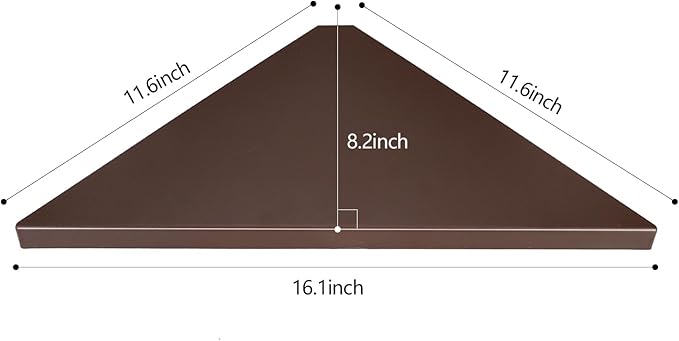 evron Corner Mounting Shelf Set of 2 – Easy to Install Floating Wall Shelves with Wood Grain Finish, Durable and Waterproof ABS Plastic for Kitchen, Bathroom, Living Room Home Décor