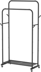Clothes Garment Coat Rack Drying Clothing Racks Metal Freestanding for Hanging Clothes Portable Closet for Laundry Bedroom Black