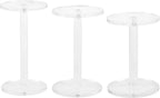3 Pack 4 " Dia Acrylic Display Riser Jewelry Watches Round Pedestal Flower- Stand Small Figure Holder for Kitchen, Dining Room, Living Room Furniture