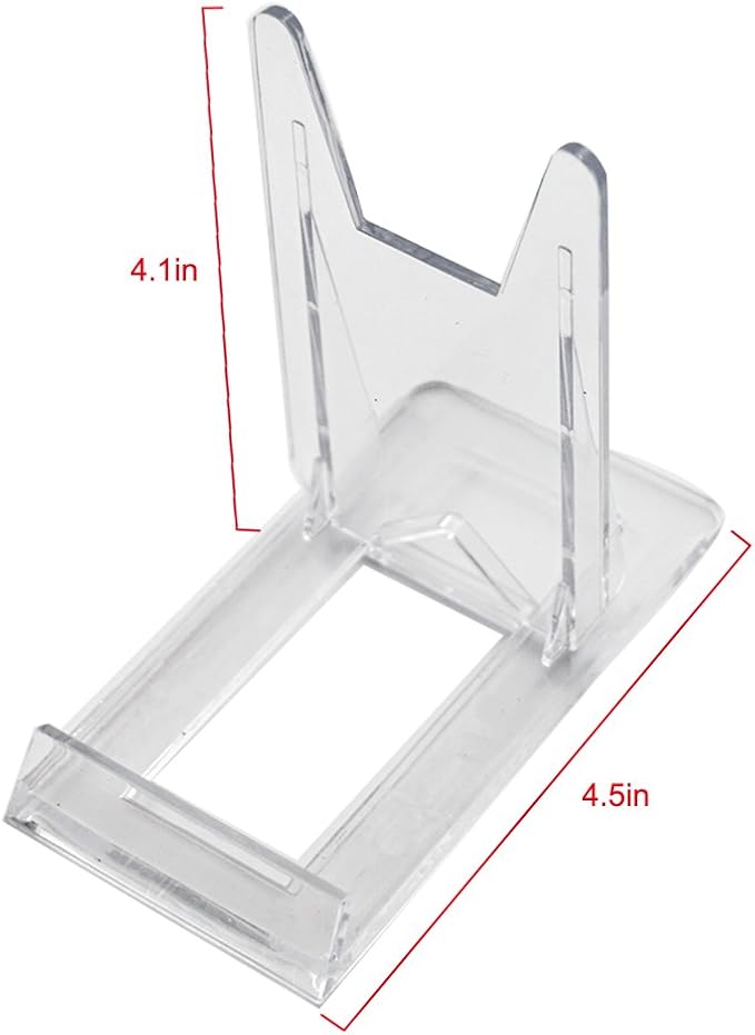 Artliving Plate Stands for Display Set of 6, Two Part Adjustable Clear Plastic Display Stand Easel for 5-9 Inch Plates, Bowls, Picture Frames, Books, Comics, Photo, Small Signs and Collectibles