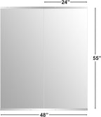 Ruomeng Home Gym Mirror, 55''x24''x2PCS Full Length, Large Frameless Body Mirror Tempered Glass for Gym, Workout, Yoga, Garage, Dance Studio