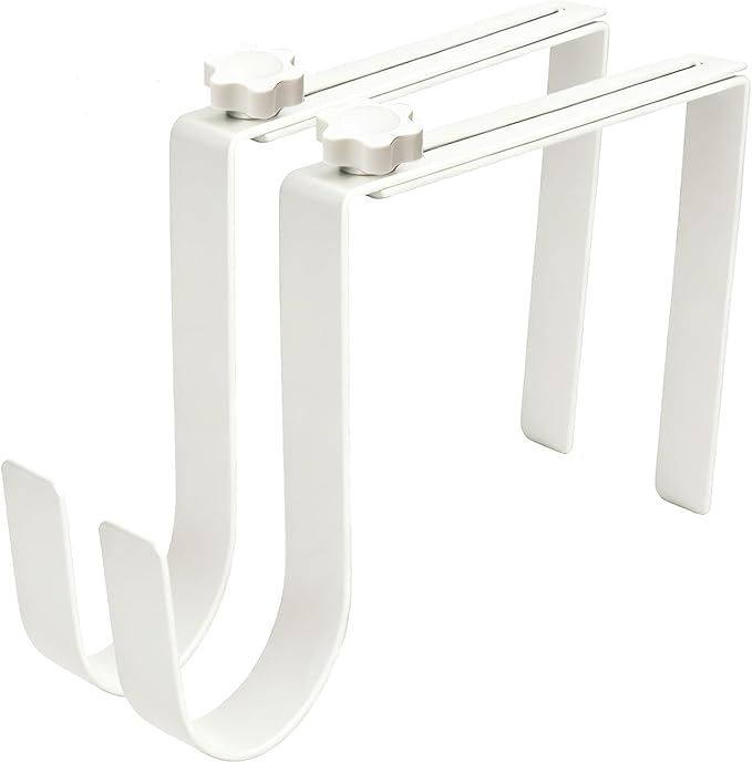 BEISE Wreath Hanger for Headstone, Adjustable 6"- 11", White 2 Pack, Non-Slip Sponge Grip, Fits Thick Upright Gravestone with Flat or Uneven Arched Tops, Easy Outdoor Cemetery Christmas Décor