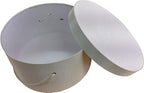 Sarah's Hat Boxes Classic Ivory Hat Box – 21.5" x 11.5" (Dia. x Ht.) Handmade in USA – Odorless Non-Toxic Adhesive, Cording Handle – Premium Storage for Hats & Accessories