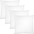 Covers & All Throw Pillow Inserts Only (Pack of 4, White), 65 GSM Non-Woven Fabric with 15D Silicon Fiber Filling, Durable Soft Universal uses for Home Decor Office Indoor Outdoor (Square 28" x 28")