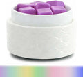 7-Color Changing Wax Melt Warmer, Modern Ripple Design 3-in-1 Electric Candle Warmer with Large Melting Dish, Ceramic Scented Wax Melter Essential Oil Burner for Home Aromatherapy, White