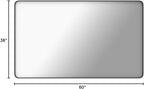 LOAAO Black Metal Framed Bathroom Mirror for Wall, Large 60X36 Inch Rounded Rectangle Mirror, Matte Black Bathroom Vanity Mirror Farmhouse, Anti-Rust, Tempered Glass, Hangs Horizontally or Vertically