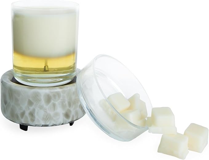 Candle Warmers ETC 2-in-1 Candle and Fragrance Warmer for Warming Scented Candles or Wax Melts and Tarts with to Freshen Room, Swirl