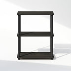 Furinno Turn-N-Tube Book Shelf, 3-Tier Bookshelf, Bookcase with Multipurpose Compact Display Rack, 11.6 x 23.6 x 29.6, for Living Room, Bedroom, Home Office, Espresso/Black