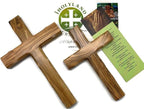 Olive Wood Cross from Bethlehem, Wall Hanging Wooden Cross, Confirmation Cross Gift, Baptism Gifts, Holy Wall Cross, Hand Made religious décor From the Holy Land (One X-Large10" x 6")
