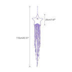 MECCANIXITY Macrame Dream Catchers, Purple Handmade Star Design Woven Cotton Dream Catcher Wall Hanging for Home Bedroom Decoration Ornament Craft Gift