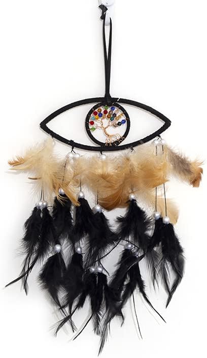 Black Evil Eye Life of Tree Dream Catcher Wall Decor, DreamCatchers Wall Hanging Ornaments for Bedroom Home Decor Festival Gift