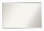 Amanti Art White Wall Mirror 27x39 Basic White Narrow Rectangle Bathroom Mirror for Wall Decor Living Room, Large Casual Wood Frame, Hangs Horizonally and Vertically, Bathroom Decor, Beveled Edge