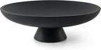 LIN CHUAN Large Decorative Bowl, Modern Resin Pedestal Bowl for Home Decor, Stylish Fruit Bowl for Kitchen Counter, Chic Key Holder for Entry Table, Matte Black