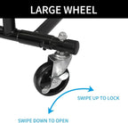 Fishat Black Heavy Duty Double Rod Garment Rack for Hanging Clothes, Rolling Clothes Organizer Commercial Metal with Lockable Wheels Mobile for Coats Dresses