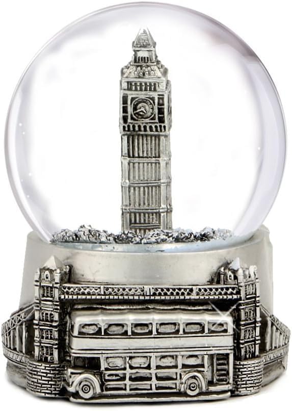 City-Souvenirs Silver London Snow Globe 2.5 Inches Tall
