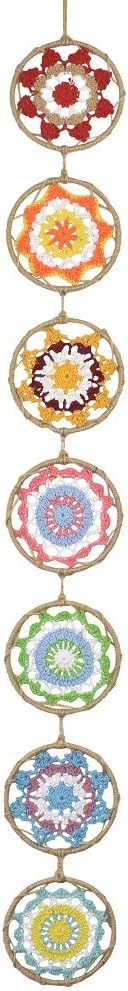 DrCor Boho Mandala Dream Catcher Wall Decor Rainbow Boho Garland Dream Catcher for Patio Girls Bedroom Teens Toddlers Room Dorm Wedding Decor