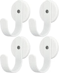 Magnetic Wreath Hanger, Heavy Duty Magnets with Hook for Refrigerator, Christmas Decoration Magnetic Hooks for Metal Front Door, Cruise Hook Hanger for Hanging Cabins Grill Coat Pattern (White - 4PCS)