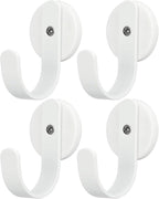 Magnetic Wreath Hanger, Heavy Duty Magnets with Hook for Refrigerator, Christmas Decoration Magnetic Hooks for Metal Front Door, Cruise Hook Hanger for Hanging Cabins Grill Coat Pattern (White - 4PCS)