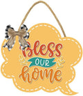 Bless This Home Sign for Front Door 12'' Bubble Shape Wood Sign Hanging Decor Outdoor sign for Farmhouse porch Wall Pediments Decorations