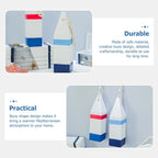 Mediterranean Buoy Ornaments 2 Pack Wooden Buoy Pendants Nautical Themed Wall Decor for Beach House Bedroom Bathroom Fishing Party Decoration 2.75X2.75X10.23In