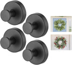 Suction Cup Wreath Hanger，Suction Cup Hooks Hanging 15 Lbs，Waterproof Suction Cup Wreath Holder for Windows, Shower, Wreaths，Smooth Doors (Black, 4)