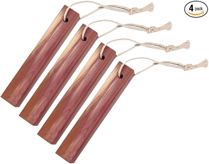 4 Pieces Cedar Hang Ups Natural Cedar Blocks Rectangle Ceder Hangers Cedar Blocks Cedar Hangers Blocks Cedar Wooden Hangers Cedar Planks Storage Accessories for Clothes Storage