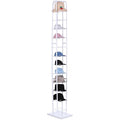 Tandefio 78" White Floor Standing Hat Rack Tower 12 Tier Hat Display Rack Cap Organizer Metal Hats Stand Hats Wigs Holder for Cap Retail Display Storage Vertically