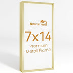 7x14 Aluminum Metal Picture Frame,Tempered Glass Gold Photo Frame 7x14 for Family Photo,Posters,Art,Document to Wall Mount Horizontally or Vertically