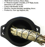 Cast Iron Cauldron w/Handle, Ideal for smudging, Incense Burning, Ritual Purpose, Decoration, Candle Holder, etc. (6" Diameter Handle to Handle, Inside Diameter 4 1/8")