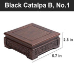 GOLDY&WENDY Chinese Solid Wood Display Stand Square Rosewood Indoor Home Deocr Pedestal Base for Vase Teapot Fishbowl