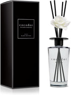 COCODOR White Flower Reed Diffuser / Black Cherry / 1 Pack / Home & Office Decor Aromatherapy Diffuser Oil Gift Set / Large Size, Large Capacity, Big Size Diffuser, Black Edition/16.9Ounce(500 ml)