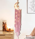 Dream Catchers Pink Dream Catcher for Girls Bedroom Wall Decor for Women, Moon Dream Catcher with Light, Macrame Dreamcatcher Boho Room Decor for Teen Girls Birthday Gifts for Women Bedroom Decor