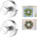 Suction Cup Wreath Hanger，Suction Cup Hooks Hanging 15 Lbs，Waterproof Suction Cup Wreath Holder for Windows, Shower, Wreaths，Smooth Doors (Silver, 2)