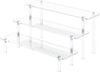 3 Tier Acrylic Display Risers, Large Perfume Organizer Stand, Clear Cupcake Stand Holder, Display Shelves for Figurines, Dessert Shelf for Party, Risers Display Stand for Decoration (1 Pack)