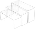 Sezanrpt 9x9.5x10 Inch Clear Display Risers Shelf 3pcs, Countertop Rectangular Acrylic Display Stands for Funko Pop Figure, Bags, Collectibles