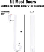 GameXcel 15" Wreath Hanger for Front Door - Large Wreath Metal Hook for Christmas Wreath Over The Door Hanger, White