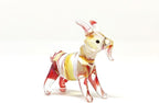 Goat Tiny Figurines Animals Hand Blown Color Glass Art Collectible Gift Home Décor (Amber Red)