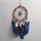 MOONFLY Dream Catcher Handmade Traditional Feather Dreamcatcher Hanging Home Wall Decoration Craft Ornament for Home, Bedroom, Kids, Boys Native American Style Décor (Star)