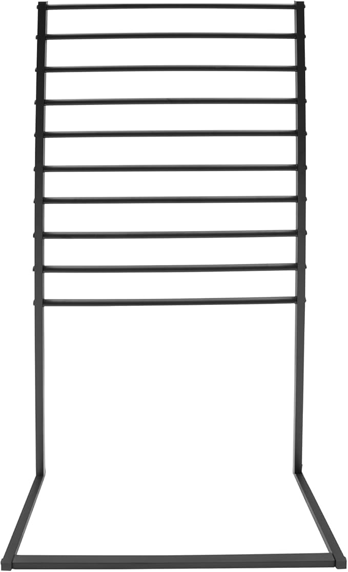Scarf Organizer, Metal Hijab Organizer, 10 Tier Scarf Holder Hanger for Multiple Scarves, Freestanding Hijab Stand Belt Pants Hanging Rack for Home, Commercial, Clothing Store (Black, 80cm)
